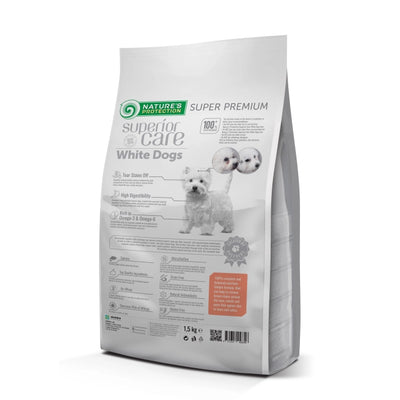 Crocchette per cane adulto con mantello bianco gusto salmone