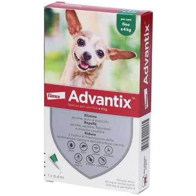 Advantix Spot-On Cani Fino a 4 Kg 4 Pipette Monodose