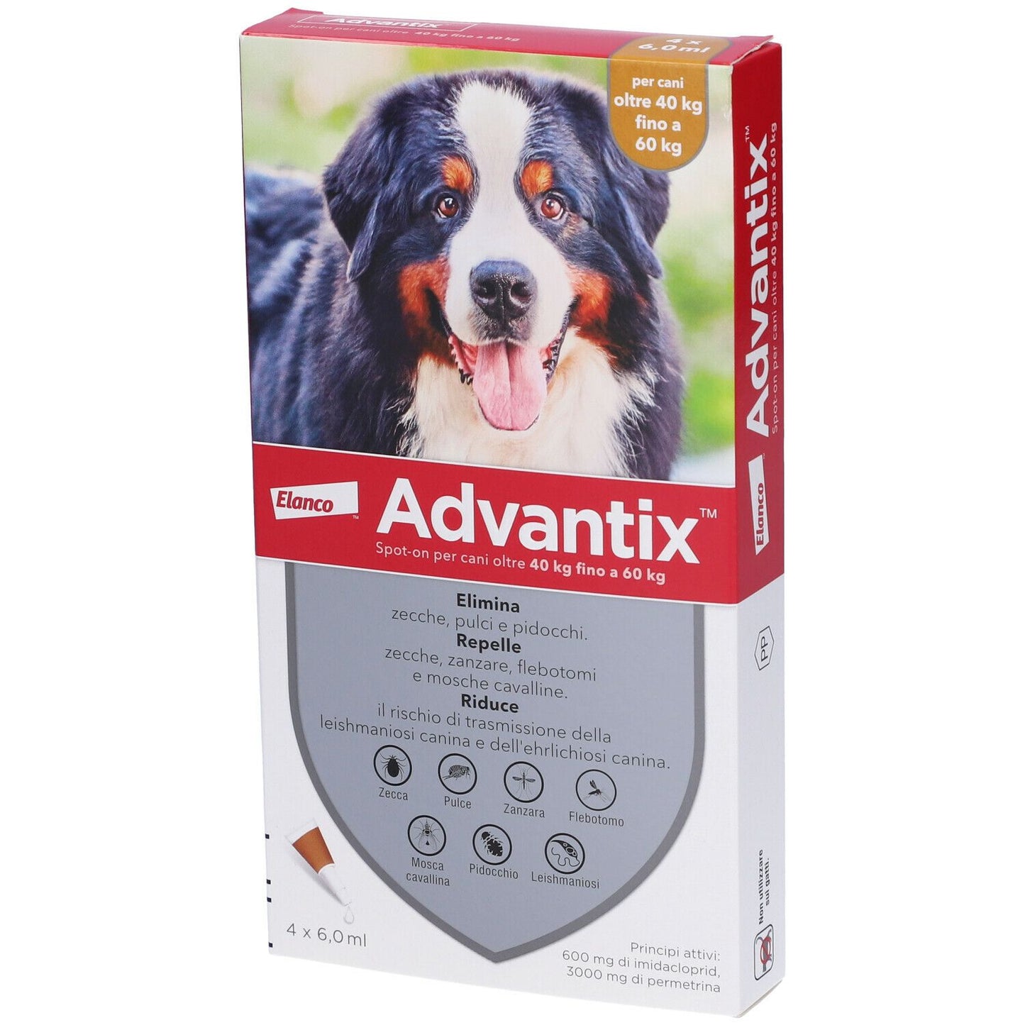 Advantix Spot-on per Cani Oltre i 40 Kg fino a 60 Kg 4 Pipette Monodose