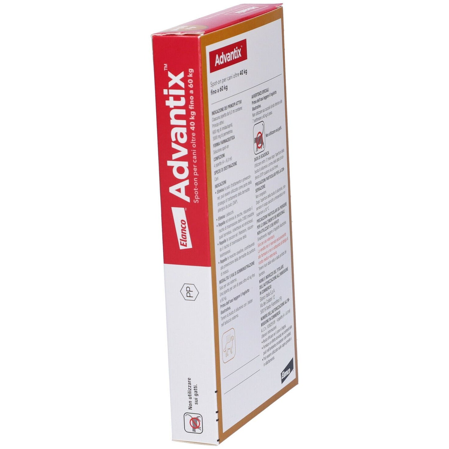 Advantix Spot-on per Cani Oltre i 40 Kg fino a 60 Kg 4 Pipette Monodose
