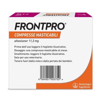 Frontpro Contro Pulci E Zecche Per Cani 2-4 Kg 3 Compresse Masticabili