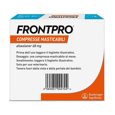 Frontpro Contro Pulci E Zecche Per Cani 10-25 Kg 3 Compresse Masticabili