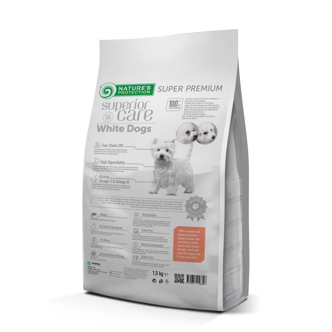 Crocchette per cane adulto con mantello bianco gusto salmone