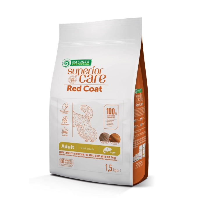 Crocchette per cane adulto con mantello rosso gusto salmone
