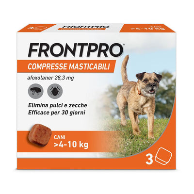 Frontpro Contro Pulci E Zecche 28,3 Mg Per Cani 4-10Kg 3 Compresse Masticabili