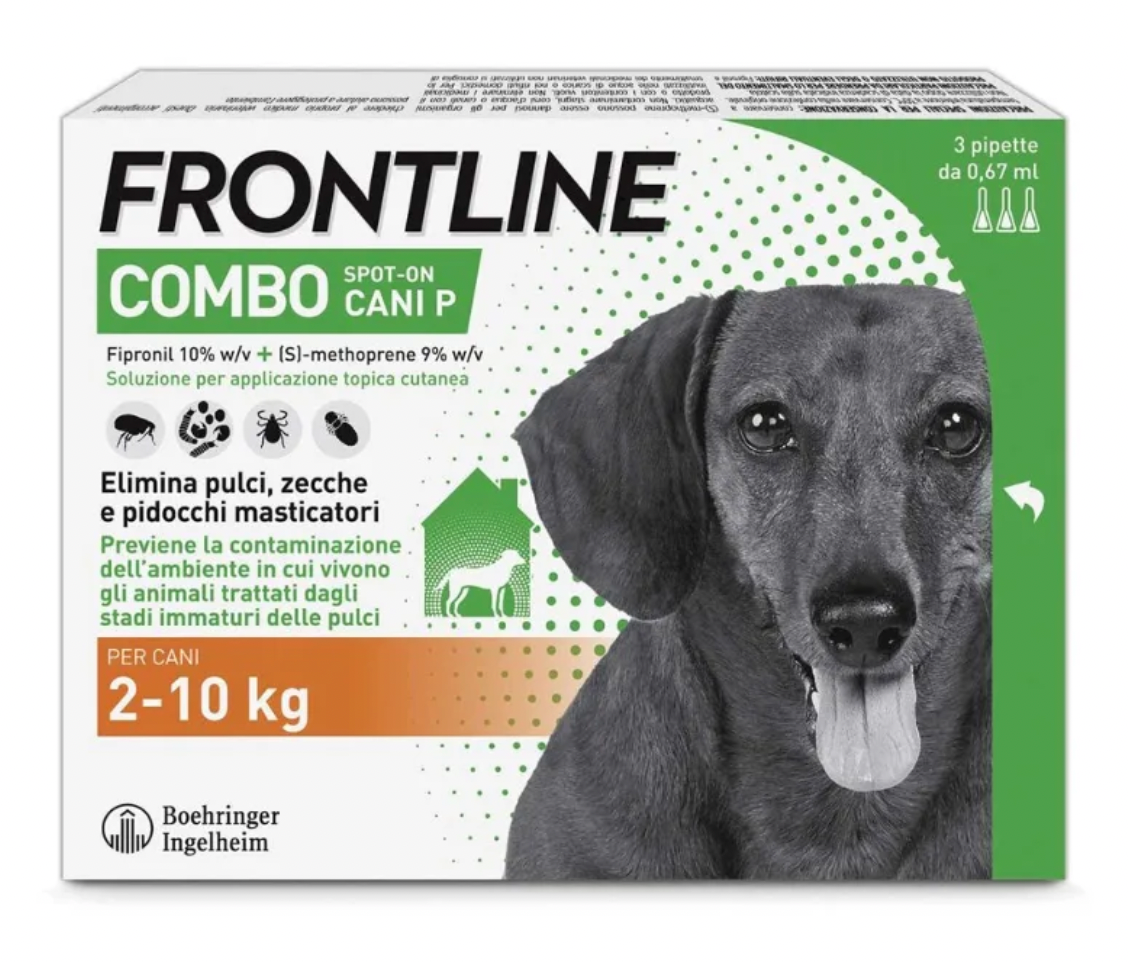 Frontline Combo Soluzione Spot-On Cani Taglia Piccola 2-10 kg 3 Pipette Monodose